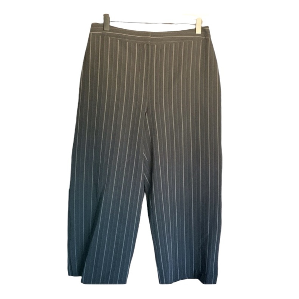 Chico’s cropped black trousers with brown & cream stripes Chicos size 1 medium
